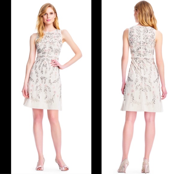 Adrianna Papell floral beaded A-Line - Picture 4 of 9